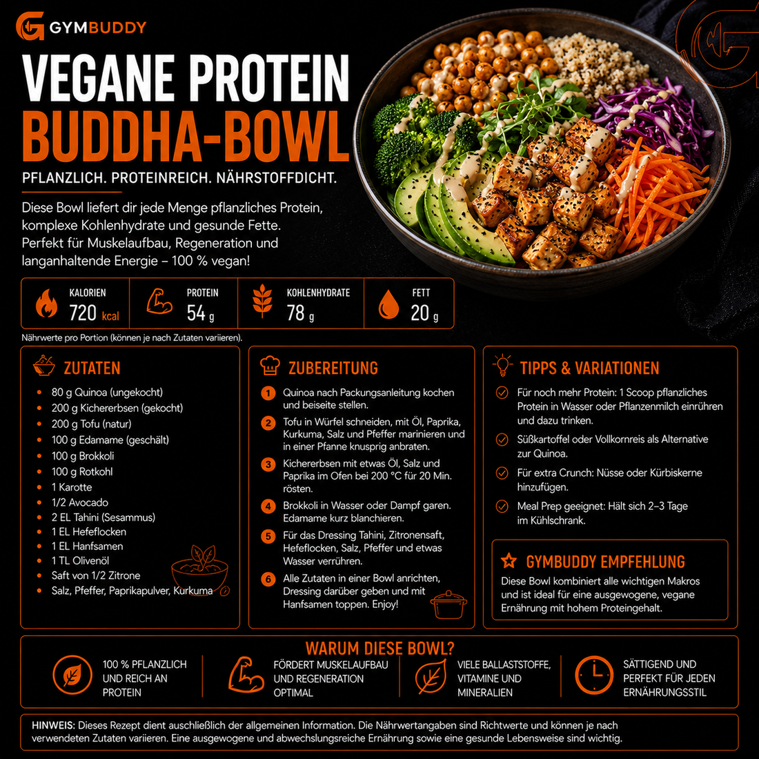 Vegane Protein Buddha Bowl