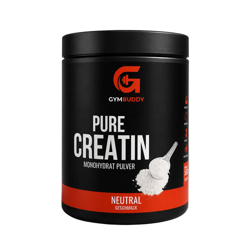 GymBuddy Kreatin-Pulver Dose, Monohydrat, neutrales Geschmacksprofil, 500 g