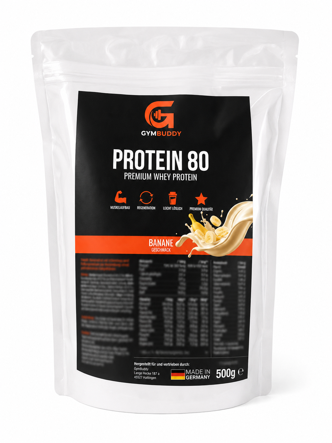 GymBuddy Protein 80 Beutel Banane, 500 g