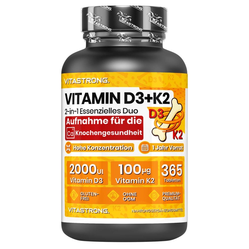 Vitastrong Vitamin D3+K2 (365 Stck)